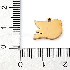 304ステンレススチールエナメルチャーム  鳥のチャーム  ゴールドカラー  イオンプレーティング（ip）  ホワイト  10.5x13x2mm  穴：1.6mm&nbsp;STAS-M105-20G