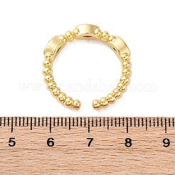 真鍮マイクロパヴェキュービックジルコニアカフスリング  カドミウムフリー＆鉛フリー  16KGP本金メッキ  3.5mm  調整可能&nbsp;RJEW-M066-01G