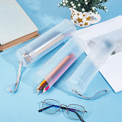 伸縮式プラスチックペイントブラシケース2個  長いペイント ブラシ ホルダー チューブ  コラム  透明  390mm  箱：223x67x61ミリ&nbsp;AJEW-GF0013-23