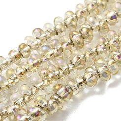電気メッキガラスビーズセット  トップドリルビーズ  ティアドロップ  ミックスカラー  5x4x2~3mm  穴：1mm  約215個/連  20.4インチ&nbsp;EGLA-J033-A-M