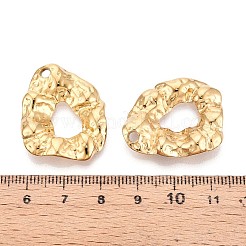 イオンプレーティング（IP）304ステンレス鋼リンクリング  ハンマー加工された不規則な楕円形コネクタ  18KGP本金メッキ  30.5x24.5x5mm  穴：2.5mm  内径：11x8mm&nbsp;STAS-M323-44G