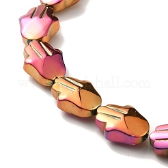 電気メッキガラスビーズセット  フルメッキ  ハムサの手  虹メッキ  17.8x13.5x7.5mm  穴：1.3mm  約40個/連  27.95インチ（71cm）&nbsp;EGLA-F159-FP01