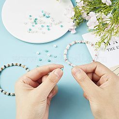 天然混合宝石ビーズ  ラウンド  平石ビーズ  フラットラウンド/ディスク  4x2mm  穴：0.7mm  100個/箱&nbsp;G-NB0001-79
