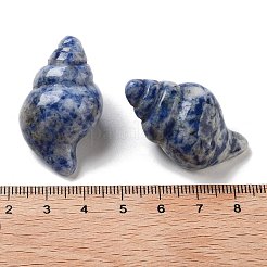 天然ブルースポットジャスパー彫刻像  ホームオフィスのデスクトップ装飾用  シェル形状  36~38x20.5~22x17~19.5mm&nbsp;DJEW-L023-H05