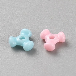 7142個の不透明なアクリルビーズ  三角形  カラフル  9.5x10.5x4mm  穴：2mm&nbsp;FIND-WH0152-730A