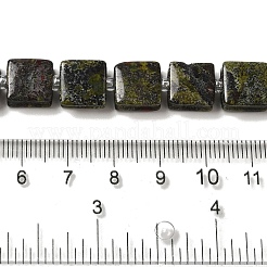 天然ドラゴンの血碧玉ビーズ連売り  正方形  シードビーズで  10~10.5x10~10.5x5~5.5mm  穴：1.6mm  約32個/連  15.16~15.35インチ（38.5~39cm）&nbsp;G-L596-A06-01