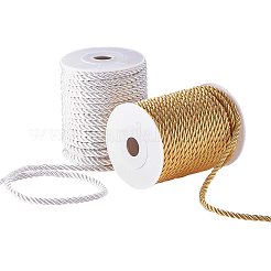 ナイロンミラノスレッド  ねじれた糸  金銀  5mm  約18~19ヤード/ロール（16.4m〜17.3m /ロール）  2色  1ロール/カラー  2rolls&nbsp;NWIR-PH0001-29