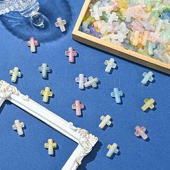 300色グラデーションカラー透明アクリルビーズ10個  金色の箔付き  クロス  ミックスカラー  15~16x12~12.5x4.5mm  穴：2.2~2.5mm  300個/セット&nbsp;OACR-CJ0002-44