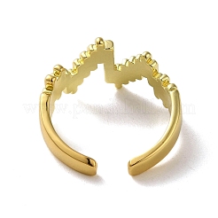 キュービックジルコニアリング付き真鍮  波  18KGP本金メッキ  内径：18mm&nbsp;LS-RJEW-B057-08G