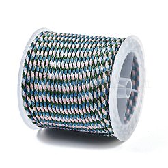 綿芯とメタリック糸を使用した11mポリエステル編み込みコード  士官候補生ブルー  2.5mm  約10.0465ヤード（11m）/ロール&nbsp;OCOR-Z006-01-25
