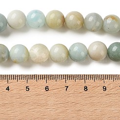 天然フラワーアマゾナイトビーズ連売り  ラウンド  スムーズ  10~10.5mm  穴：0.8mm  約39個/連  15.59インチ（39.6cm）&nbsp;G-C284-C01-10mm