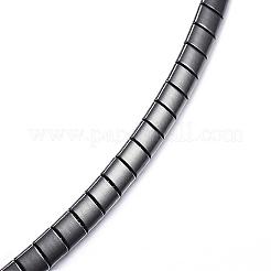 304ステンレスネックレス  ヘリンボーンチェーン  ガンメタ色  17.72インチ（45cm）&nbsp;NJEW-E080-06B
