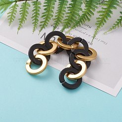 手作り不透明スプレー塗装アクリル rolo チェーン  溶接されていない  ミックスカラー  31.5x4.5mm  39.37インチ（1m）/連  1連 /セット&nbsp;AJEW-JB00847