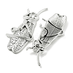 合金のチベット風チャーム  虫のチャーム  ニッケル  アンティークシルバー  49.5x19x3mm  穴：2mm&nbsp;TIBE-Q098-04AS