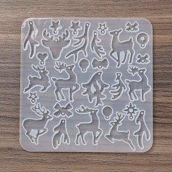 ペンダントシリコンモールド  クリスマステーマ  鹿  ホワイト  118x115x4.5mm&nbsp;LS-SIMO-M002-03D