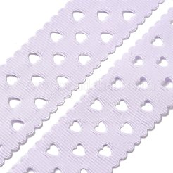 ポリエステルリボン  ハート  衣服アクセサリー用  ラベンダー  1-1/8インチ（30mm）  約20.00ヤード（18.29m）/ロール&nbsp;DIY-R050-01A