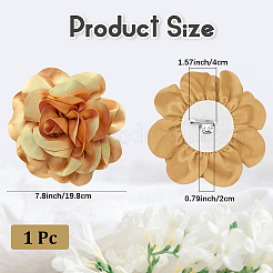 ポリエステルブローチ1個  花  サドルブラウン  200mm&nbsp;JEWB-CN0001-07D