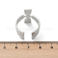 304ステンレススチールカフリング  クロス  ゴールデン·ステンレス鋼色  24mm  usサイズ8 1/2(18.5mm)&nbsp;RJEW-S630-01GP-A