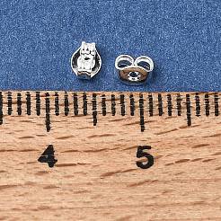 真鍮ピアスキャッチ  フリクションイヤーナット  鉛フリー＆カドミウムフリー＆ニッケルフリー  銀  4x3.2x2.4mm  穴：1mm&nbsp;KK-CBA1A60-08A-S