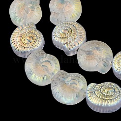 電気メッキガラスビーズセット  ABカラーメッキ  カタツムリ  クリアAB  12.5x11.5x4.5mm  穴：1mm  約50個/連  24.41インチ（62cm）&nbsp;EGLA-F164-AB02
