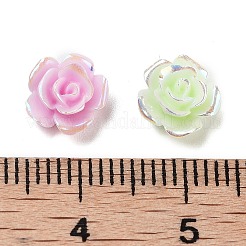 蓄光樹脂デコデンカボション  暗闇で光る  花  ミックスカラー  8x4mm&nbsp;RESI-K036-33