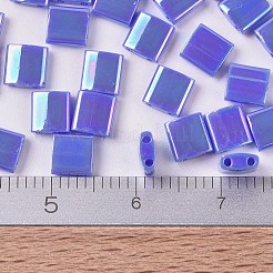 MIYUKIティラビーズ  日本製シードビーズ  2穴  （tl483)不透明ツルニチニチソウab  5x5x1.9mm  穴：0.8mm  約590個/50g&nbsp;SEED-X0054-TL0483