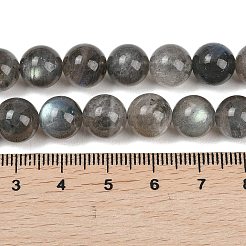 天然石ラブラドライトビーズ連売り  ラウンド  9.5~10.5mm  穴：1.2mm  約39個/連  15.43''（39.2センチメートル）&nbsp;G-Z133-A01-10mm-02