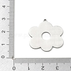 ステンレスペンダント201個  花のチャーム  レーザー切断  ステンレス鋼色  25.5x25x1.5mm  穴：1.5mm&nbsp;SA-CBA9671-14P