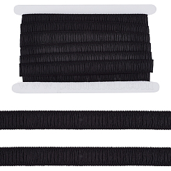 ポリコットンしわリボン1ロール  衣服アクセサリー用のウェビングストラップ  ブラック  3/4インチ（20mm）  約10.00ヤード（9.14m）/セット&nbsp;OCOR-CY0003-47A-02