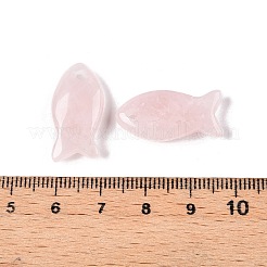 天然石ローズクォーツペンダント  魚のチャーム  23.5~24.5x12x5~6mm  穴：2mm&nbsp;G-N342-106N