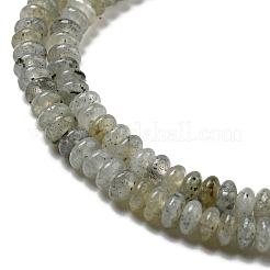 ナチュラルホワイトラブラドライトビーズ連売り  ロンデル  4~4.5x2~2.5mm  穴：1.2mm  約155~163個/連  15.24''~15.31''（38.7~38.9センチメートル）&nbsp;G-K343-C06-01