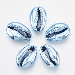 カウリーシェルビーズ  UVメッキ付き  穴なし/ドリルなし  ミックスカラー  20~25x14~16x5~7mm&nbsp;SHEL-S274-30