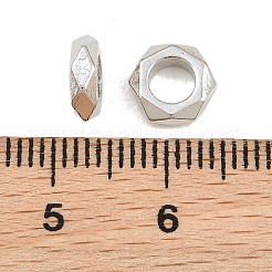真鍮ビーズ  ロンデル  ラックめっき  長持ちメッキ  鉛フリー＆カドミウムフリー  プラチナ  7x8x2mm  穴：4mm&nbsp;KK-CBA78C7-03P