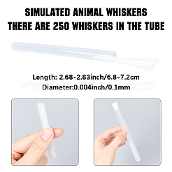 ニードルフェルト工芸用プラスチック模造動物のひげ250個。  ホワイト  68~72x0.1mm&nbsp;DIY-WH20050-10