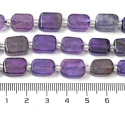 天然石アメジストビーズ連売り  シードビーズで  長方形  11.5~12.5x7.5~10x5~6.5mm  穴：0.8~0.9mm  約13個/連  7.68~8.07インチ（19.5~20.5cm）&nbsp;G-C098-A02-01