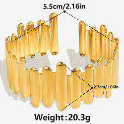 女性用304ステンレススチールカフバングル  18KGP本金メッキ  内径：2-1/8インチ（5.5cm）&nbsp;XQ5887-2