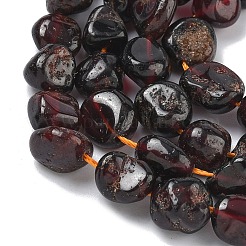 天然石ガーネットビーズ連売り  ナゲット  8.5~10.5x8~9.5x6.5~8.5mm  穴：0.8mm  約45個/連  15.75~16.14''（40~41センチメートル）&nbsp;G-G349-A01-8x10mm