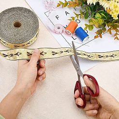 ポリエステルシルクリボン  服飾材料  花柄のフラット  ブラウン  1-1/8インチ（30mm）  25 m /ロール&nbsp;OCOR-WH0065-16B