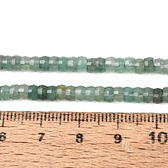 天然石グリーンアベンチュリンビーズ連売り  ロンデル  多面カット  4x2~2.5mm  穴：0.7~1mm  約156~162個/連  14.76~15.16インチ（37.5~38.5cm）&nbsp;LS-G-Q606-46A-05