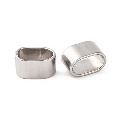 変色しない304ステンレススチール製スライドチャーム  オーバル  ステンレス鋼色  9x14x8mm  穴：6.5x12mm&nbsp;X-STAS-S133-01P-03
