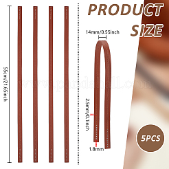 DIY馬具ストラップ作り用のPUレザーストラップ  ココナッツブラウン  550x14x2.5mm  穴：1.8mm&nbsp;DIY-WH0750-099B