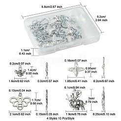 40pcs4スタイルチベットスタイルアロイペンダント  ミツバチ  アンティークシルバー  9.5~20x10.5~21x1.5~2mm  穴：1~2mm  10個/スタイル&nbsp;TIBEP-FS0001-16