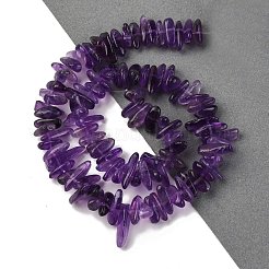 天然石アメジストビーズ連売り  チップ  グレードA  12~18x5~8mm  穴：1mm  15.3インチ（39cm）&nbsp;G-K220-04-01