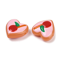 手作りのハートランプワークビーズ連売り  チェリー  ピンク  24~25x24~25x11mm  穴：1.4mm  約15個/連  14.2''（36センチメートル）&nbsp;LAMP-P069-04B-05