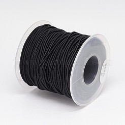 ナイロン糸によってラップラウンドゴムひも  ブラック  0.8mm  約54.68ヤード（50m）/ロール&nbsp;EC-K001-0.8mm-01