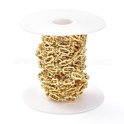 真鍮フィガロチェーン  スプールで  溶接されていない  18KGP本金メッキ  13x7.5x1.5mmと9x5.5x4mm&nbsp;CHC-D028-02G