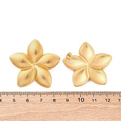 女性用304ステンレススチールスタッドピアス  花  ゴールドカラー  36.5x38.5mm&nbsp;LS-EJEW-K306-19G