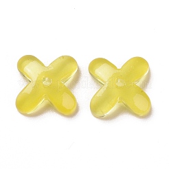 ガラスビーズ  ジュエリー作りのための  花  きいろ  9.5x9.5x3.5mm  穴：1mm&nbsp;GLAA-G079-01K