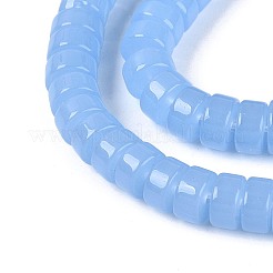 ジェイド風ガラスビーズ連売り  フラットラウンド  ライトスカイブルー  6~6.5x3~3.5mm  穴：0.8~1mm  約112~120個/連  14.57~15.16''（37~38.5センチメートル）&nbsp;GLAA-N026-3x6mm-J05