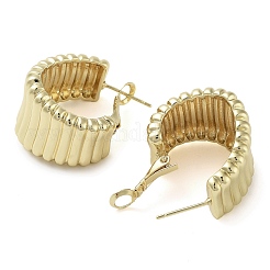 真鍮製フープピアス  長持ちメッキ  鉛フリー＆カドミウムフリー  ムーン  18KGP本金メッキ  26.5x18mm&nbsp;EJEW-K276-07G
